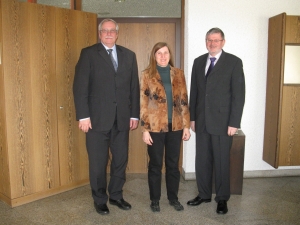 Claudia Felden und Bernd Lang im Gespräch mit Oberbürgermeister Franz Schaidhammer